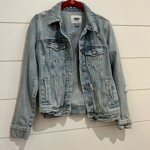 Old Navy Denim Jacket with Distressing XS